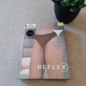 New! Reflex Thong Panties 6 Pack Multi  Seamless Neutral Women's Size Small